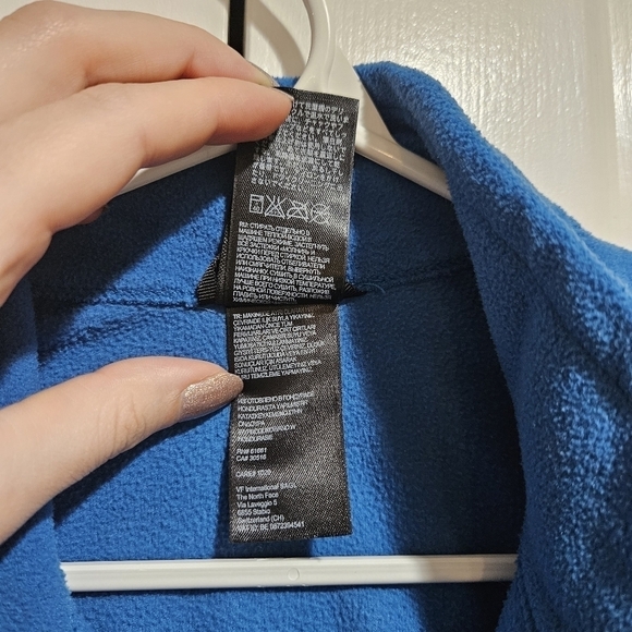 The North Face Women’s Full Zip Blue Fleece Jacket with Orange Logo Size Small - Picture 7 of 10